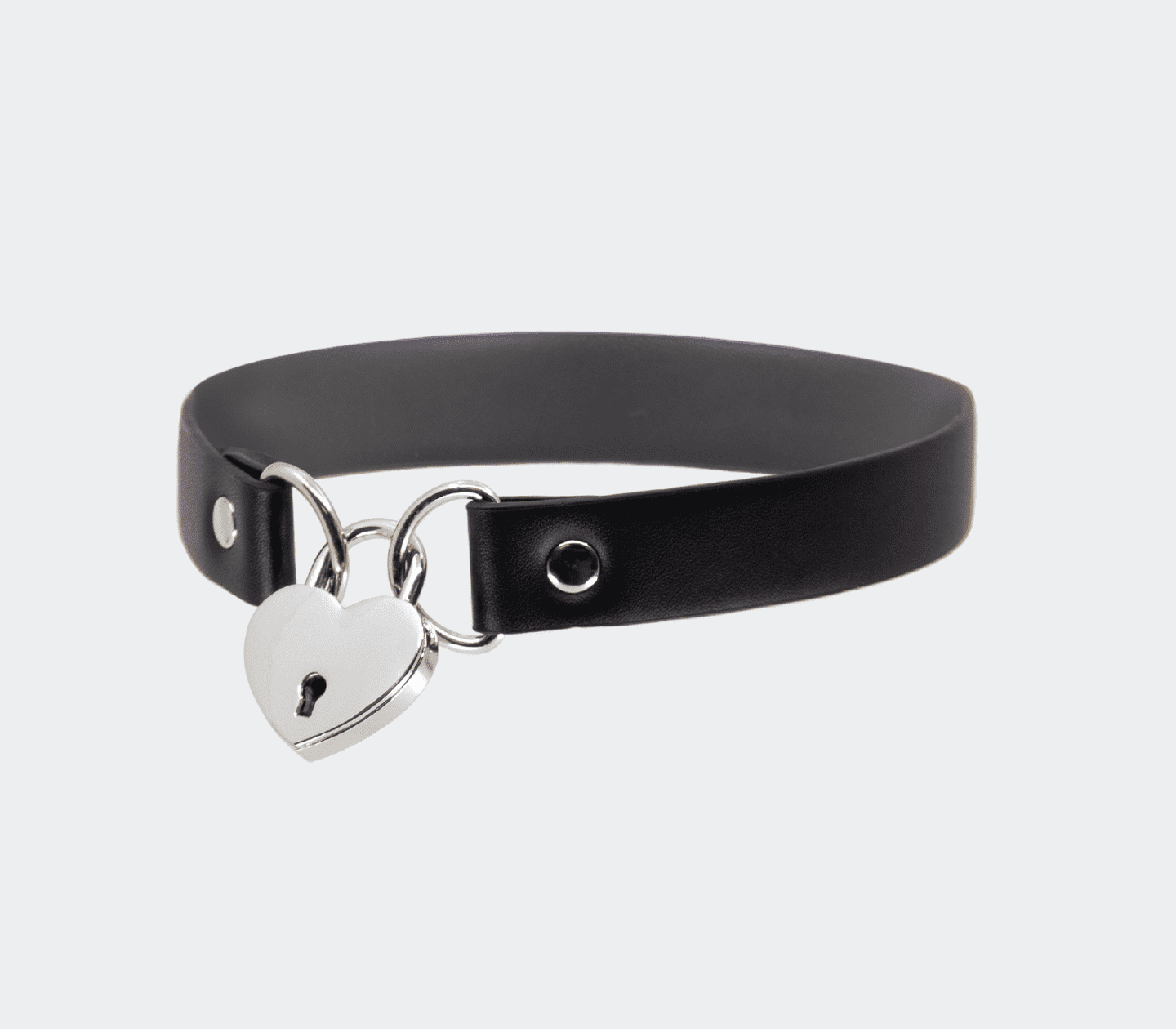 Vegan Heart Locking Bondage Collar