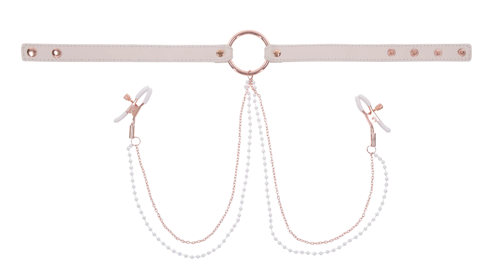 Peaches 'n Creame Collar with Nipple Clamps