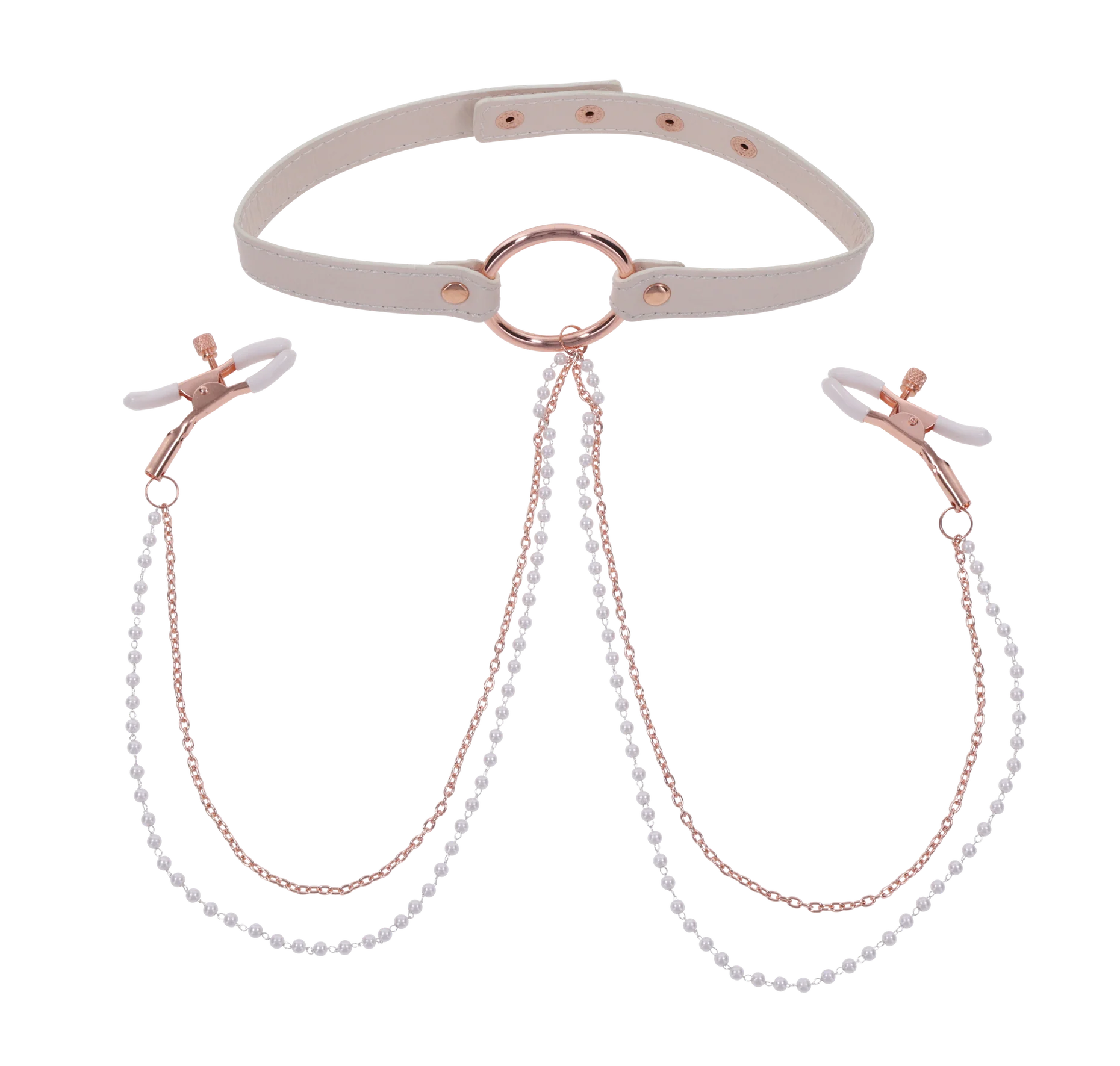 Peaches 'n Creame Collar with Nipple Clamps