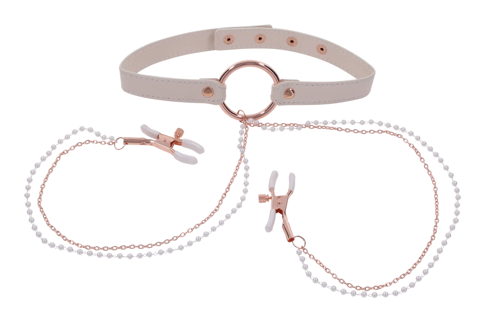 Peaches 'n Creame Collar with Nipple Clamps